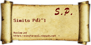 Simits Pál névjegykártya